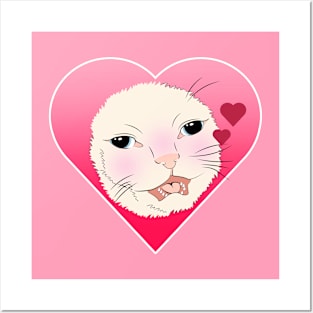 I Love Cats Pink Hearts Posters and Art